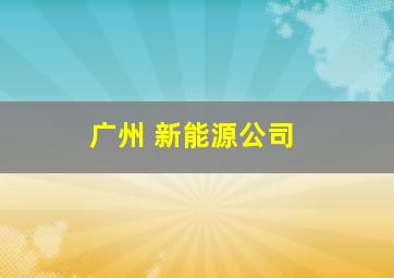 广州 新能源公司